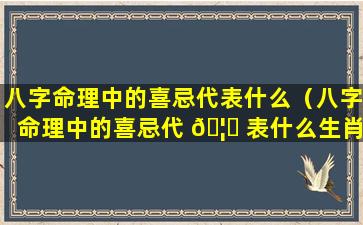 八字命理中的喜忌代表什么（八字命理中的喜忌代 🦅 表什么生肖）